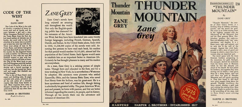 Item #5409 Thunder Mountain. Zane Grey.