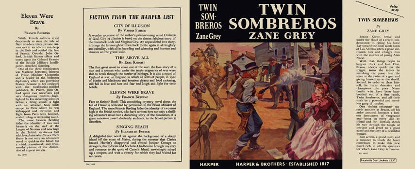 Item #5413 Twin Sombreros. Zane Grey