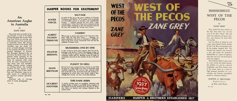 Item #5419 West of the Pecos. Zane Grey