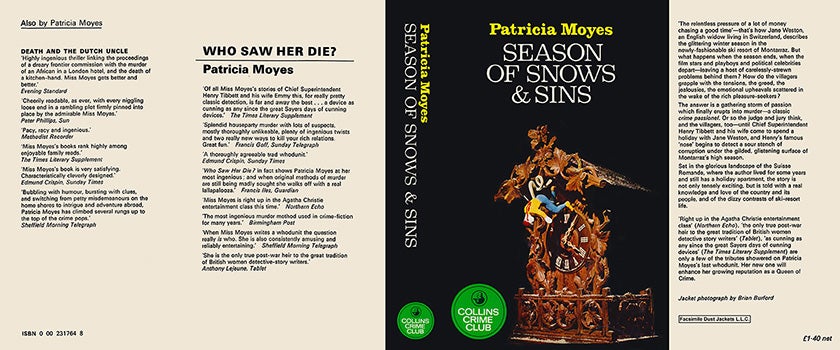 Item #54366 Season of Snows and Sins. Patricia Moyes