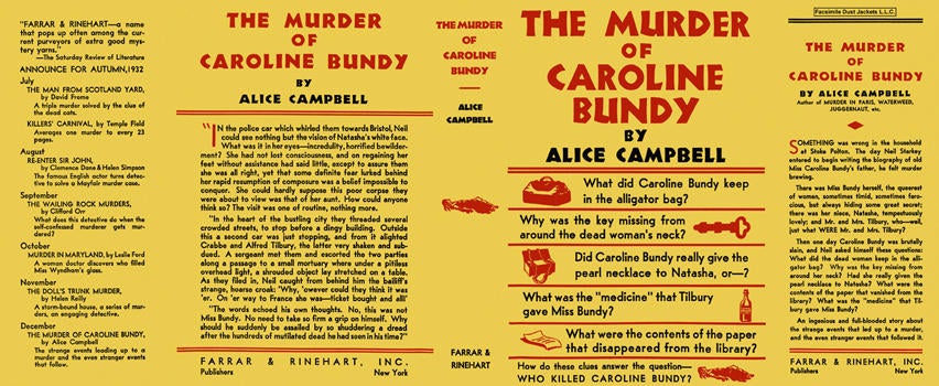 Item #544 Murder of Caroline Bundy, The. Alice Campbell