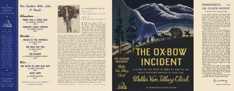 Item #5458 Ox-Bow Incident, The. Walter Van Tilburg Clark