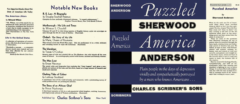 Item #5488 Puzzled America. Sherwood Anderson