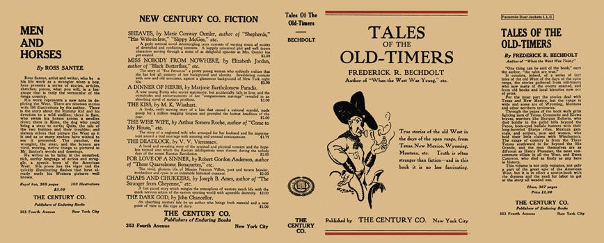 Item #5498 Tales of the Old-Timers. Frederick R. Bechdolt