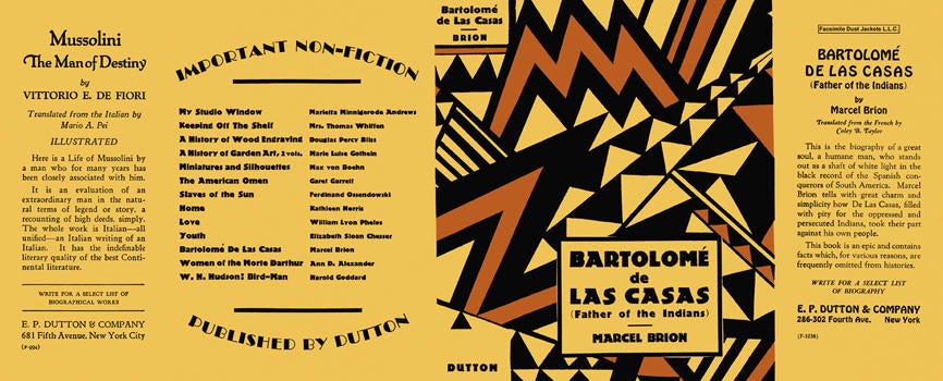 Item #5511 Bartolome de Las Casas (Father of the Indians). Marcel Brion