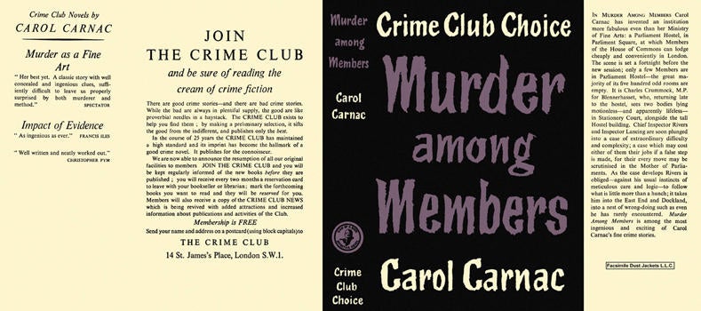 Item #552 Murder Among Members. Carol Carnac