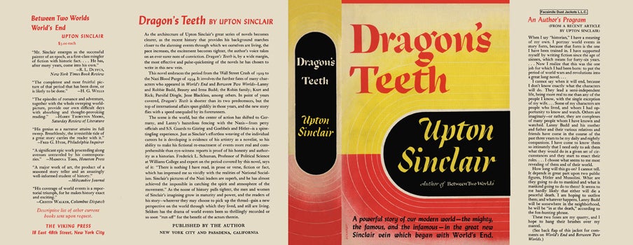 Item #55220 Dragon's Teeth. Upton Sinclair.