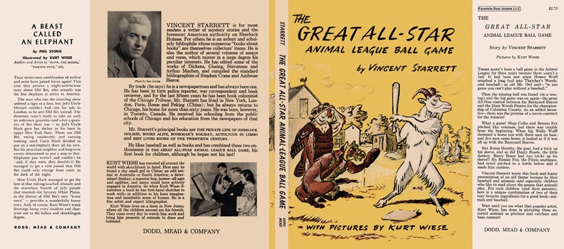 Item #55223 Great All-Star Animal League Ball Game, The. Vincent Starrett, Kurt Wiese
