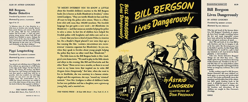 Item #55295 Bill Bergson Lives Dangerously. Astrid Lindgren, Don Freeman