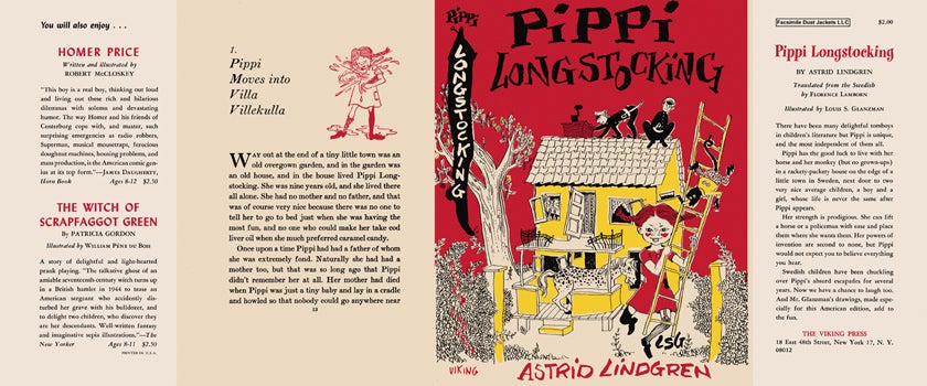 Item #55348 Pippi Longstocking. Astrid Lindgren, Louis S. Glanzman.
