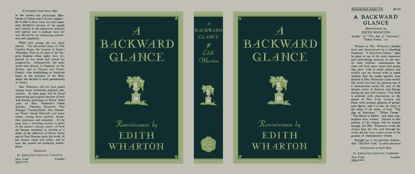 Item #55454 Backward Glance, A. Edith Wharton.