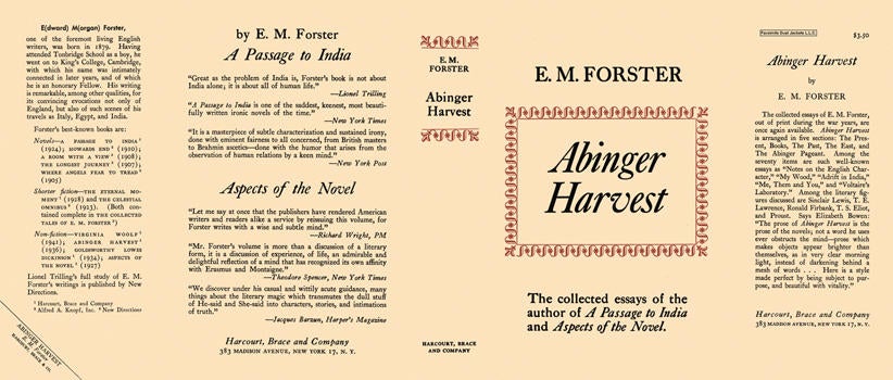 Item #5549 Abinger Harvest. E. M. Forster
