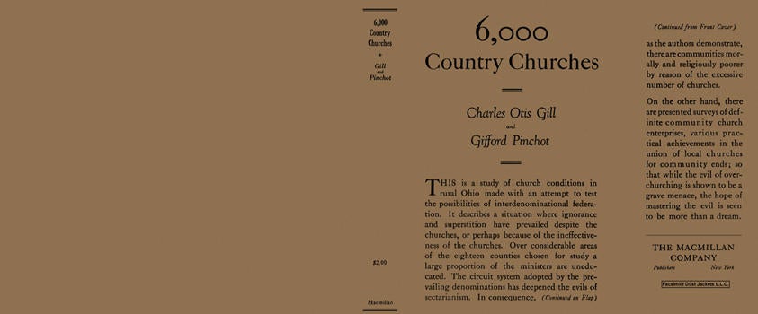 Item #5555 6,000 Country Churches. Charles Otis Gill, Gifford Pinchot