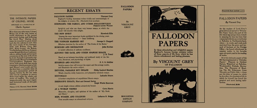 Item #5565 Fallodon Papers. Viscount Grey.