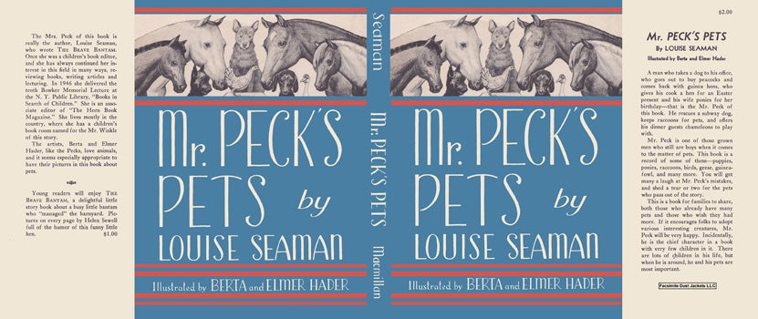 Item #55729 Mr. Peck's Pets. Louise Seaman, Berta Hader, Elmer Hader