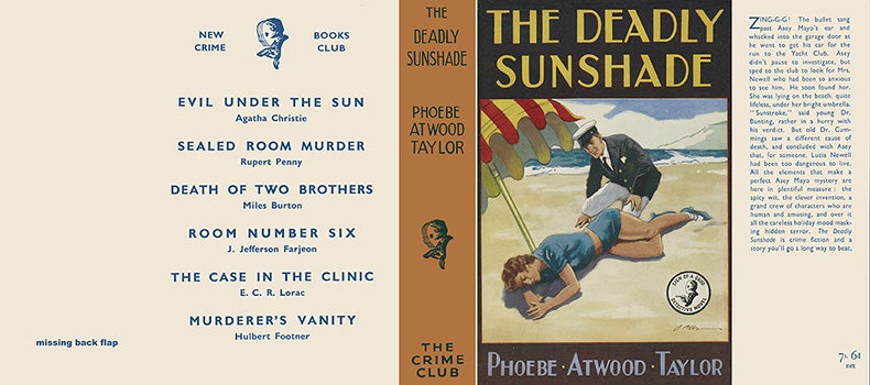 Item #55746 Deadly Sunshade, The (missing back flap). Phoebe Atwood Taylor