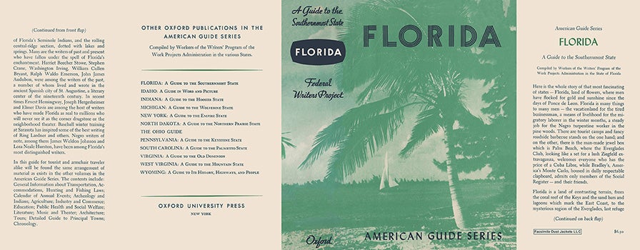 Item #55790 Florida, A Guide to the Southernmost State. American Guide Series, WPA.