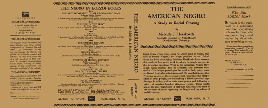Item #5587 American Negro, A Study in Racial Crossing, The. Melville J. Herskovits