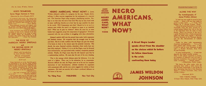 Item #5598 Negro Americans, What Now? James Weldon Johnson.