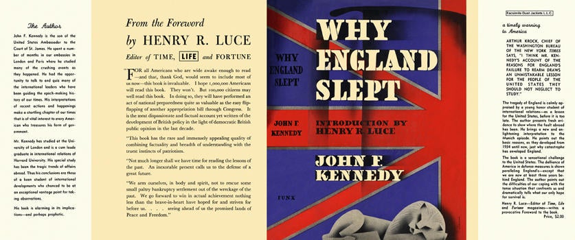 Item #5603 Why England Slept. John F. Kennedy
