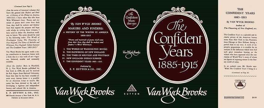 Item #56083 Confident Years, 1885-1915, The. Van Wyck Brooks.