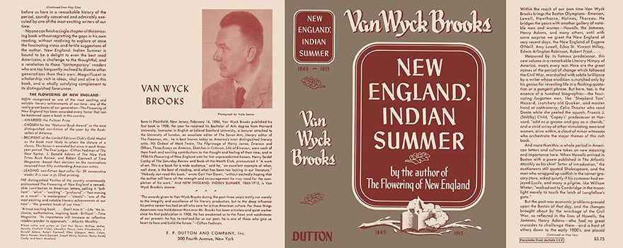 Item #56084 New England: Indian Summer. Van Wyck Brooks.