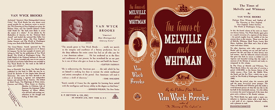 Item #56085 Times of Melville and Whitman, The. Van Wyck Brooks.