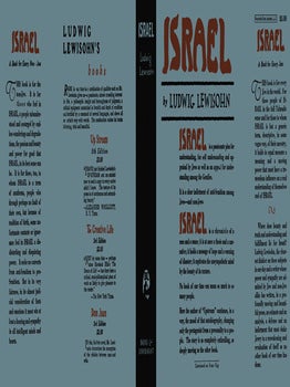 Israel. Ludwig Lewisohn.