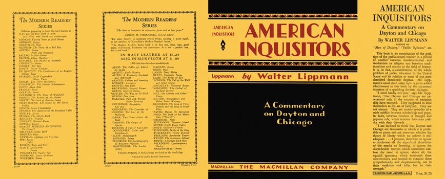 Item #5635 American Inquisitors. Walter Lippmann