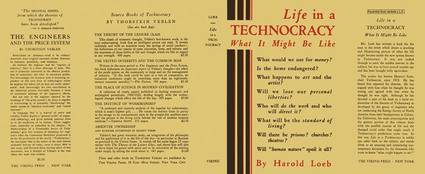 Item #5637 Life in a Technocracy, What It Might Be Like. Harold Loeb