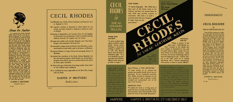 Item #5664 Cecil Rhodes. Sarah Gertrude Millin