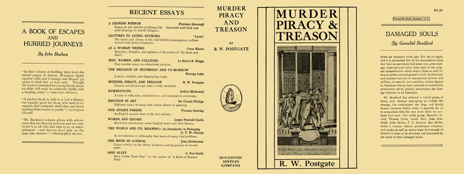 Item #5680 Murder, Piracy, and Treason. Raymond Postgate