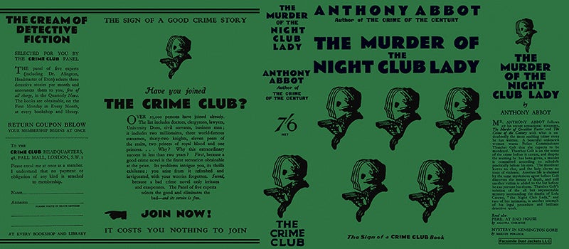 Item #56918 Murder of the Night Club Lady, The. Anthony Abbot