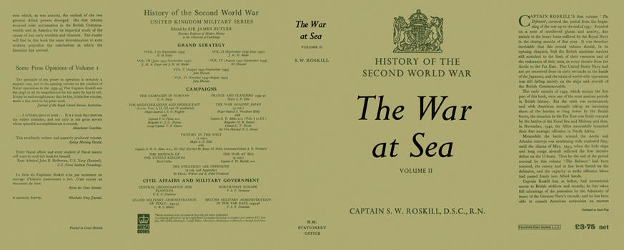 Item #5696 War at Sea: Volume 2, The. Captain S. W. Roskill