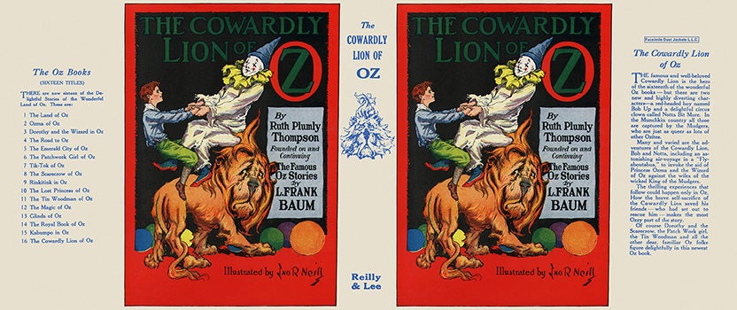 Item #57124 Cowardly Lion of Oz, The. Ruth Plumly Thompson, John R. Neill