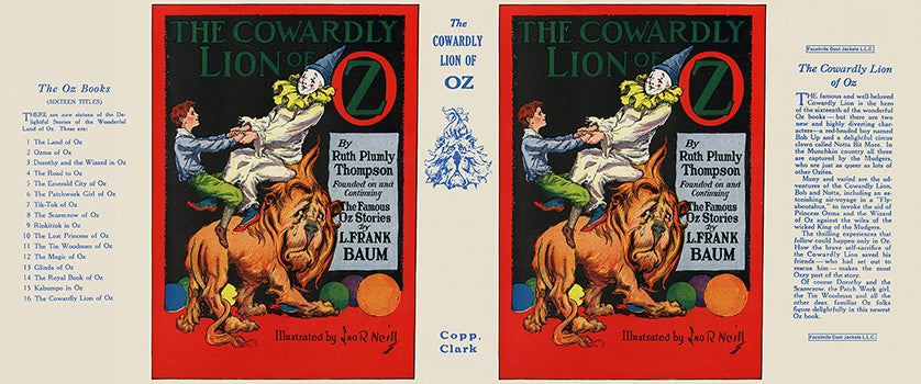 Item #57348 Cowardly Lion of Oz, The. Ruth Plumly Thompson, John R. Neill.