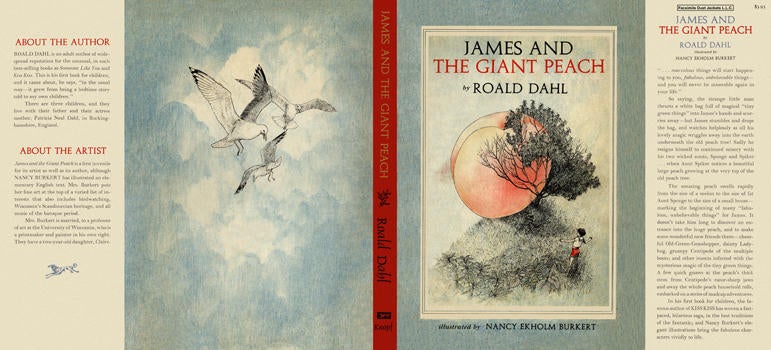 Item #5747 James and the Giant Peach. Roald Dahl, Nancy Ekholm Burkert.