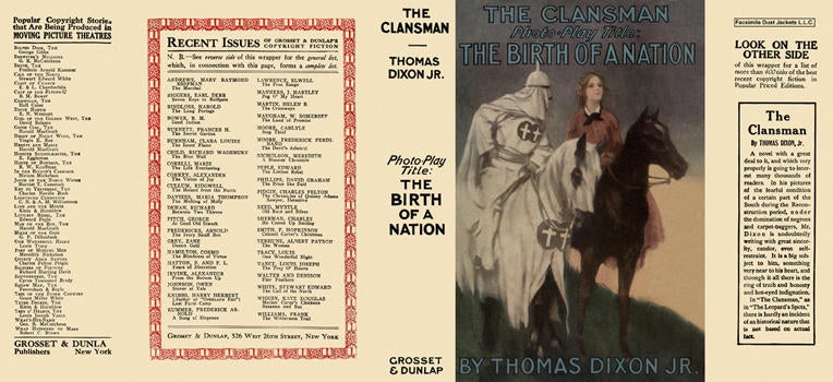 Item #5792 Clansman, The (photoplay title "The Birth of a Nation"). Thomas Jr Dixon.