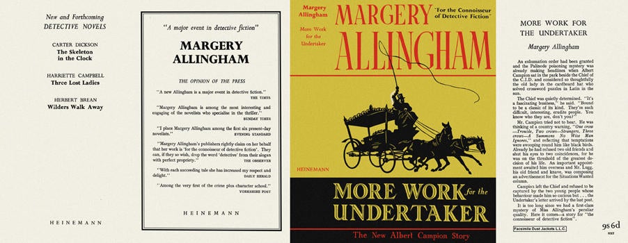Item #58 More Work for the Undertaker. Margery Allingham