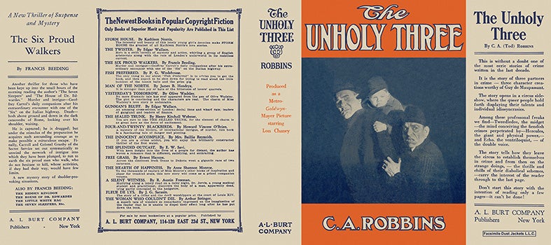 Item #5816 Unholy Three, The. 'Tod' C. A. Robbins.