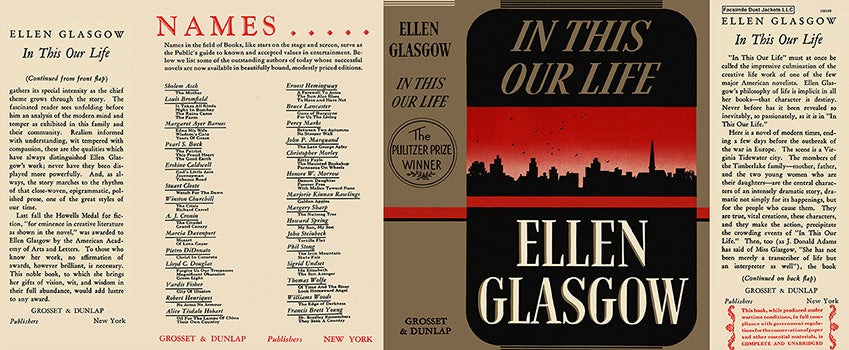 Item #58516 In This Our Life. Ellen Glasgow.