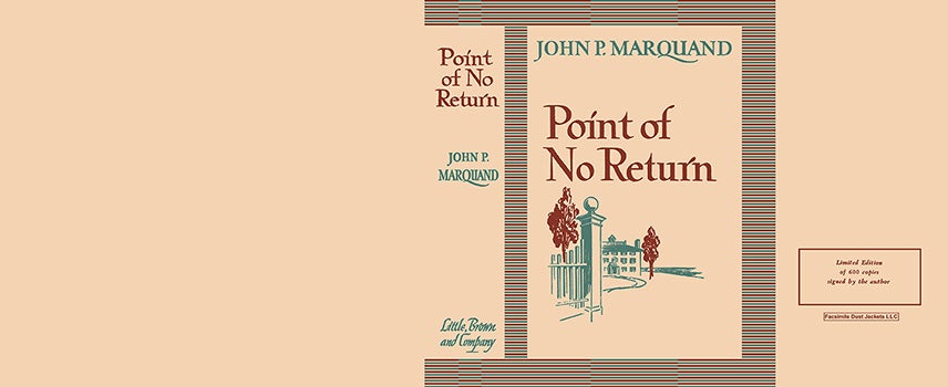 Item #58525 Point of No Return. John P. Marquand.