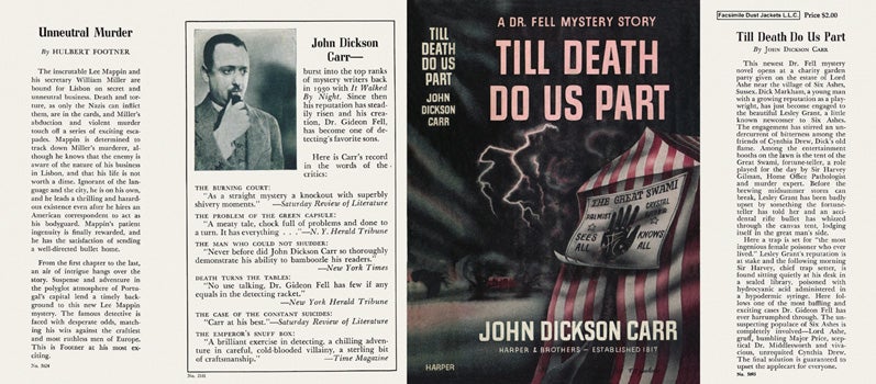 Item #590 Till Death Do Us Part. John Dickson Carr.
