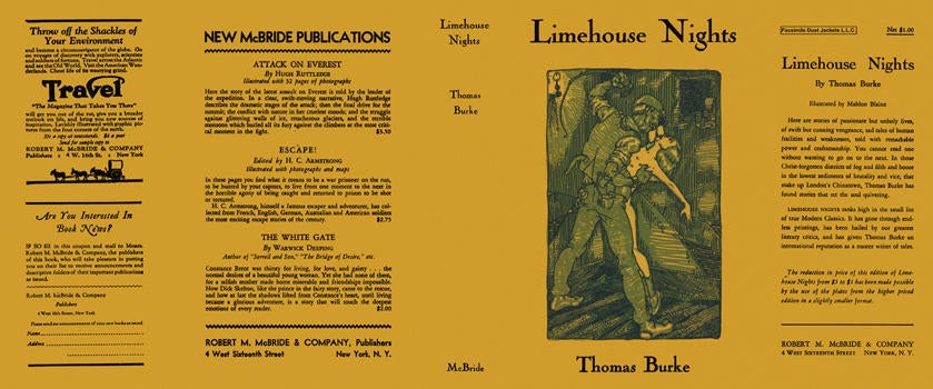Item #5908 Limehouse Nights. Thomas Burke.