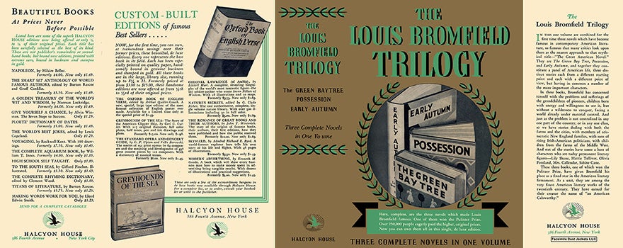Item #59681 Louis Bromfield Trilogy, The. Louis Bromfield