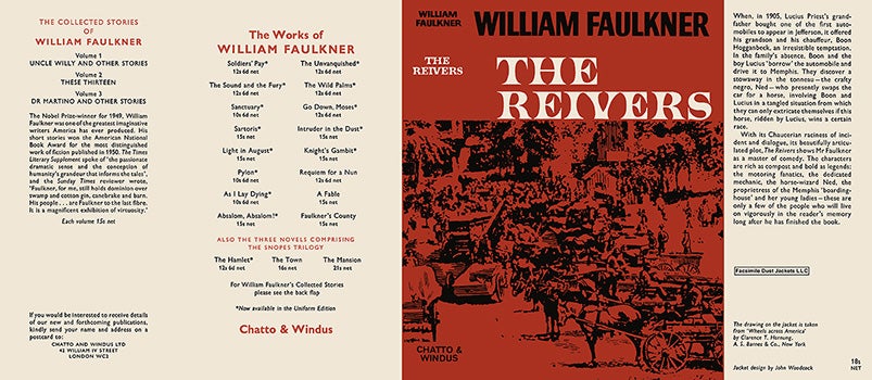 Item #59683 Reivers, The. William Faulkner.