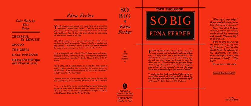 Item #59684 So Big. Edna Ferber