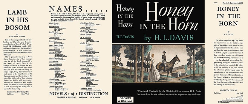 Item #59737 Honey in the Horn. H. L. Davis