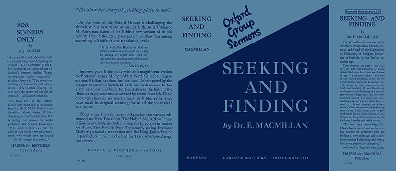 Item #59918 Seeking and Finding. Dr. E. Macmillan.