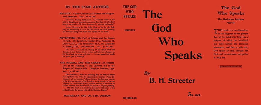 Item #59949 God Who Speaks, The. Burnett Hillman Streeter.